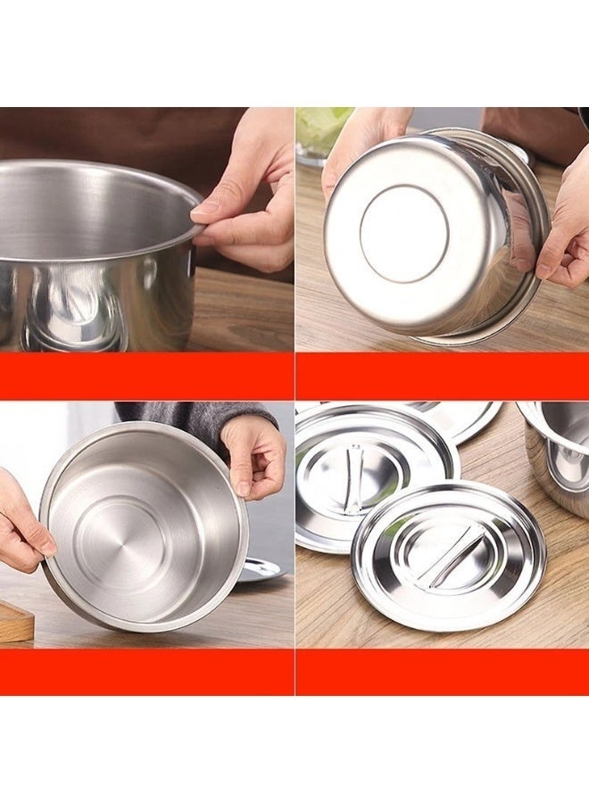 طقم أوعية متعددة الأغراض من الفولاذ المقاوم للصدأ - أوعية للطبخ والتقديم والتتبيل بثلاثة أحجام عملية - 16 سم، 18 سم، و20 سم - Image 5